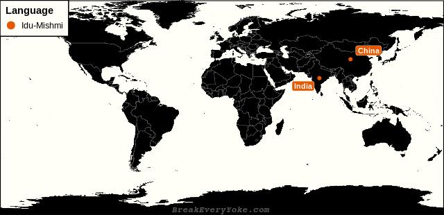All countries where Idu-Mishmi is a significant language