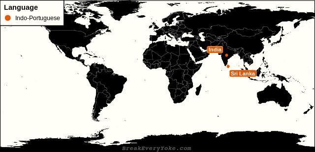 All countries where Indo-Portuguese is a significant language