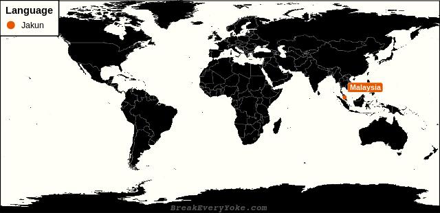 All countries where Jakun is a significant language