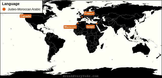 All countries where Judeo-Moroccan Arabic is a significant language