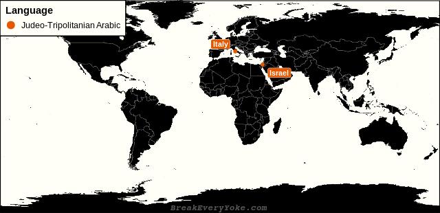 All countries where Judeo-Tripolitanian Arabic is a significant language