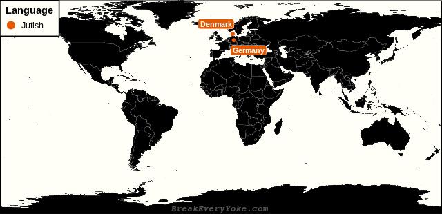 All countries where Jutish is a significant language