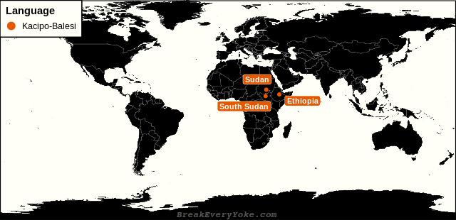 All countries where Kacipo-Balesi is a significant language