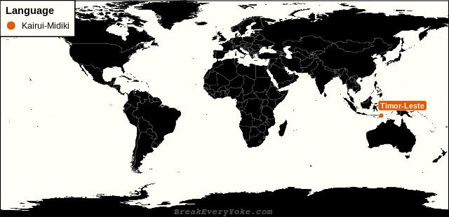 All countries where Kairui-Midiki is a significant language