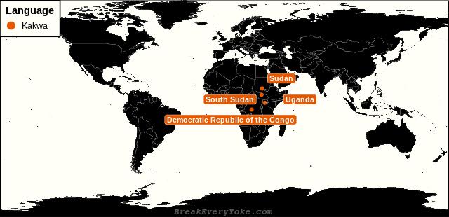All countries where Kakwa is a significant language
