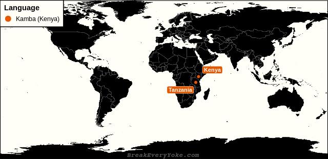 All countries where Kamba (Kenya) is a significant language