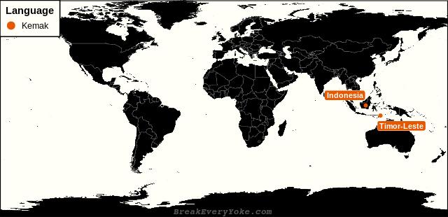 All countries where Kemak is a significant language