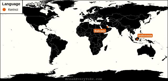 All countries where Kerinci is a significant language