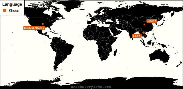 All countries where Khuen is a significant language