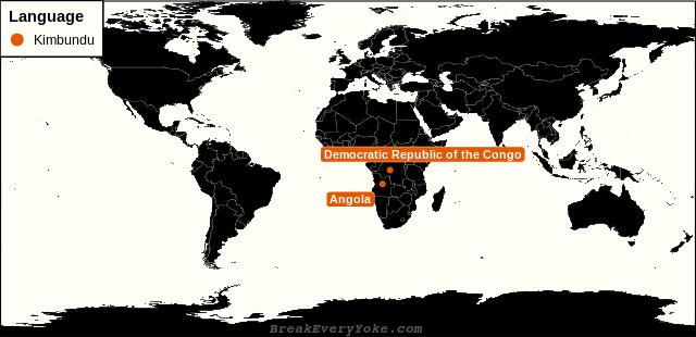All countries where Kimbundu is a significant language