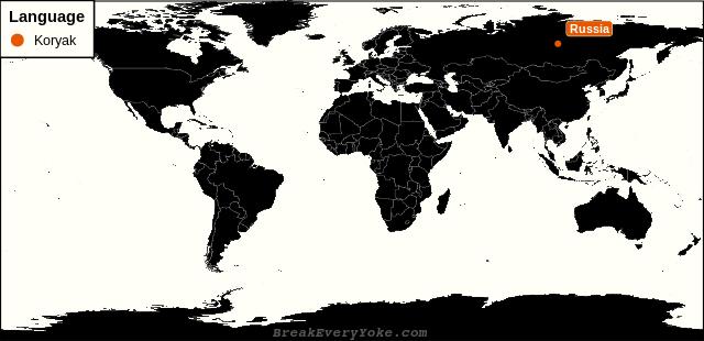All countries where Koryak is a significant language