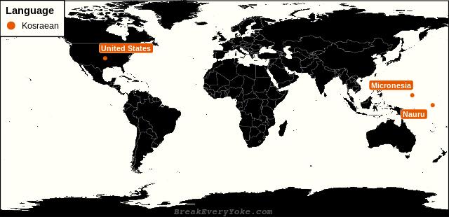 All countries where Kosraean is a significant language