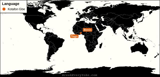All countries where Kotafon Gbe is a significant language