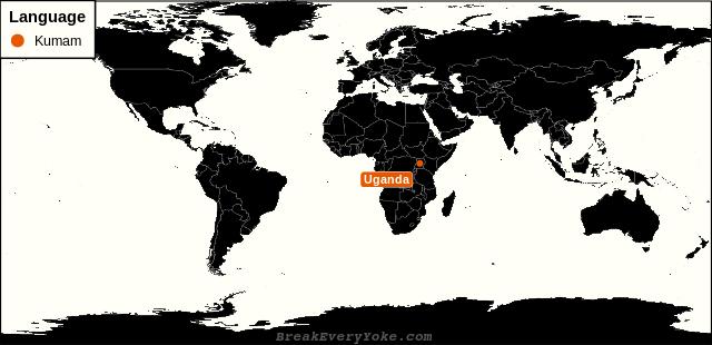 All countries where Kumam is a significant language