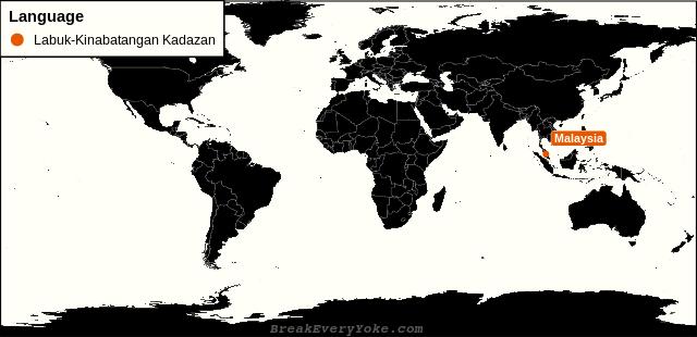 All countries where Labuk-Kinabatangan Kadazan is a significant language