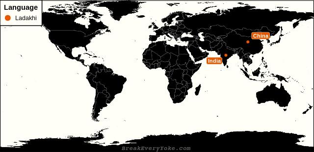 All countries where Ladakhi is a significant language