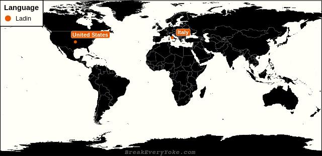 All countries where Ladin is a significant language