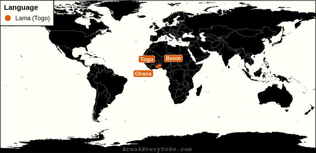 All countries where Lama (Togo) is a significant language