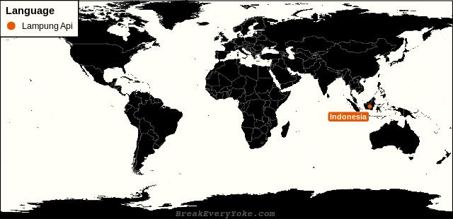 All countries where Lampung Api is a significant language