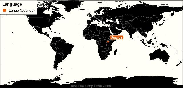 All countries where Lango (Uganda) is a significant language