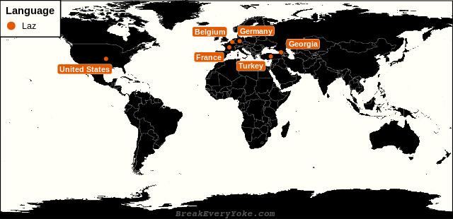 All countries where Laz is a significant language