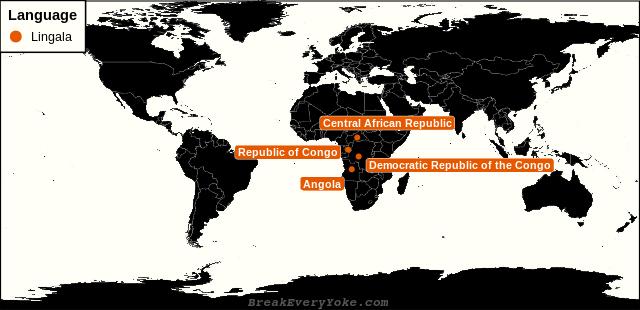 All countries where Lingala is a significant language