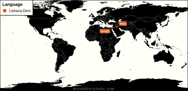 All countries where Lishana Deni is a significant language