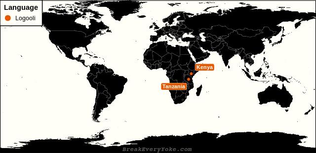 All countries where Logooli is a significant language