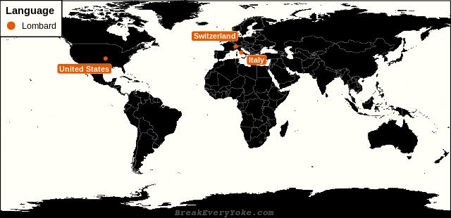 All countries where Lombard is a significant language
