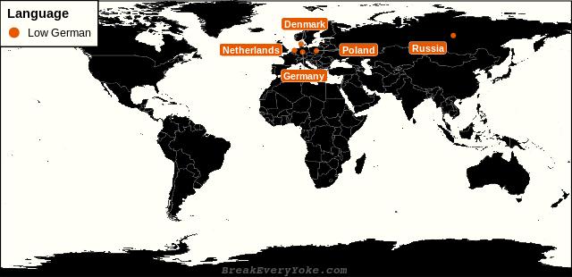 All countries where Low German is a significant language