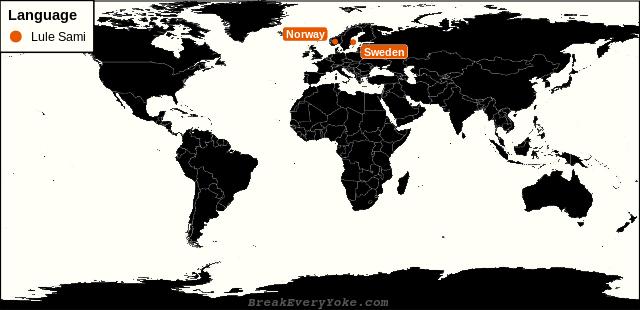 All countries where Lule Sami is a significant language