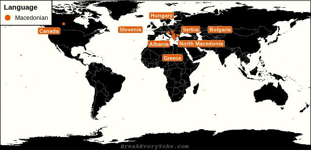 All countries where Macedonian is a significant language