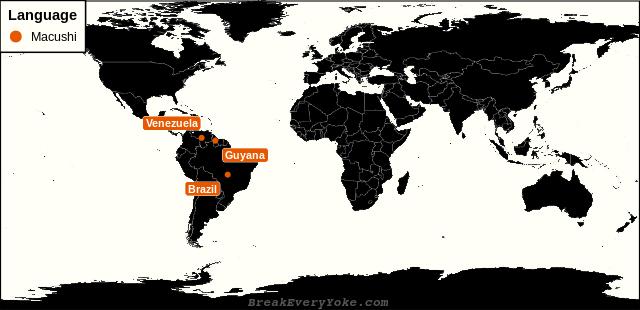 All countries where Macushi is a significant language