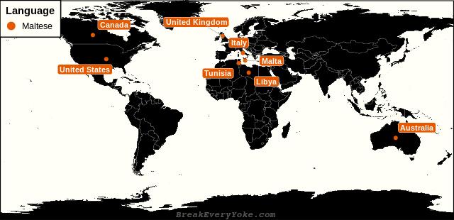 All countries where Maltese is a significant language