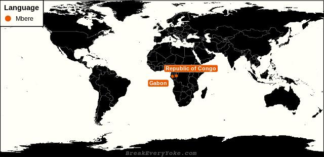 All countries where Mbere is a significant language