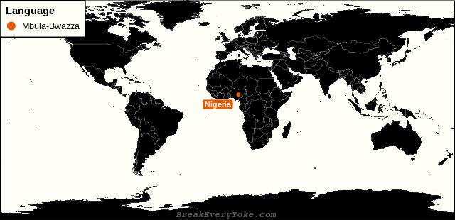 All countries where Mbula-Bwazza is a significant language