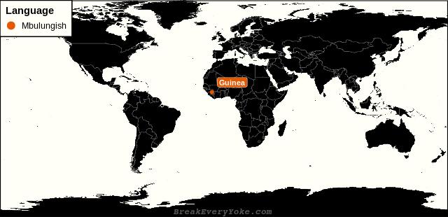 All countries where Mbulungish is a significant language