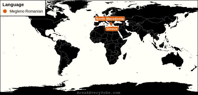 All countries where Megleno Romanian is a significant language