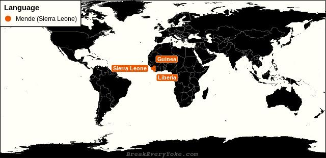All countries where Mende (Sierra Leone) is a significant language