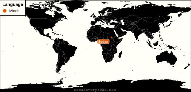 All countries where Midob is a significant language