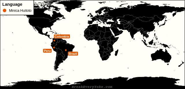 All countries where Minica Huitoto is a significant language