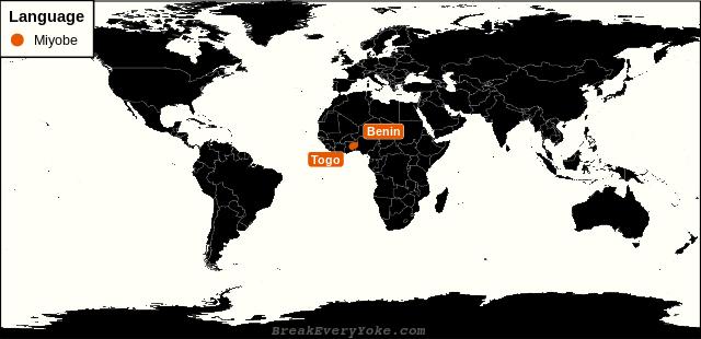 All countries where Miyobe is a significant language