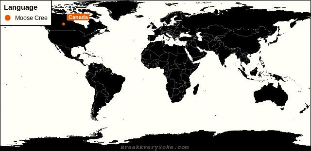 All countries where Moose Cree is a significant language