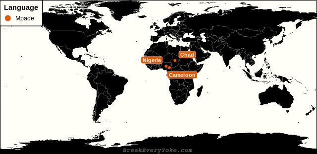 All countries where Mpade is a significant language
