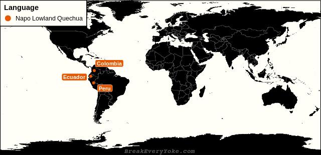 All countries where Napo Lowland Quechua is a significant language