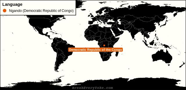 All countries where Ngando (Democratic Republic of Congo) is a significant language