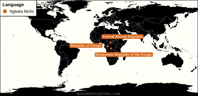 All countries where Ngbaka Ma'bo is a significant language
