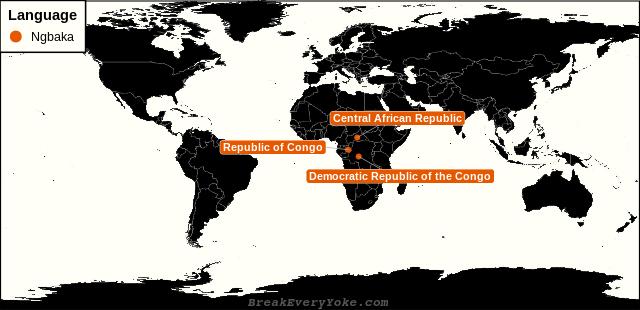 All countries where Ngbaka is a significant language