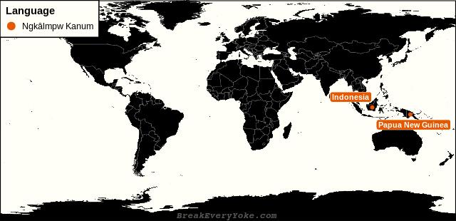 All countries where Ngkâlmpw Kanum is a significant language