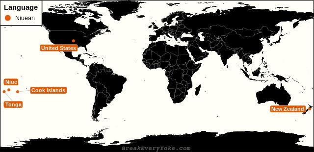 All countries where Niuean is a significant language